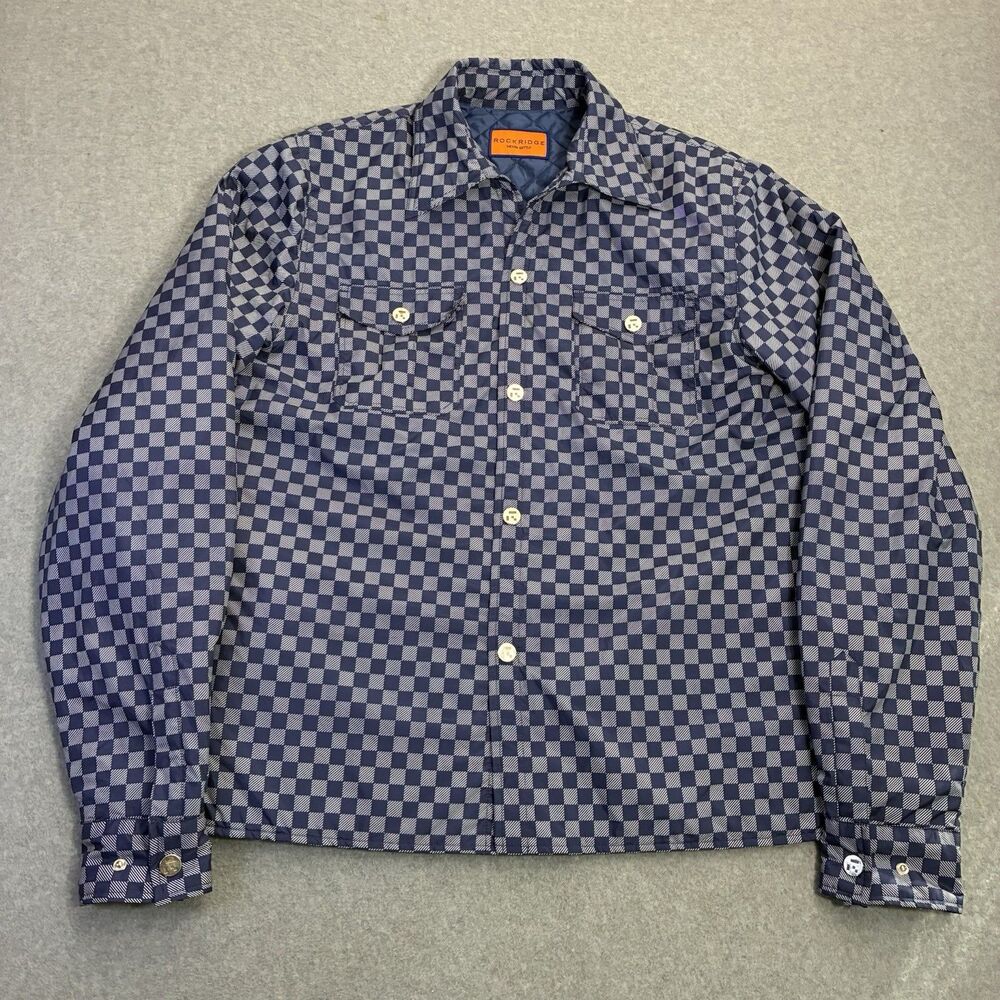 Rockridge Checkered Jacket Mens Large Quilted Lined Button Up